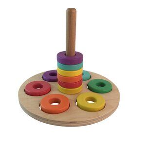 Lovevery Flexible Wooden Stacker with 12 Rings Babbler Kit Montessori Toy